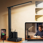 cozoo LED Desk Lamp with USB Ports, AC Outlet and Pen Holder